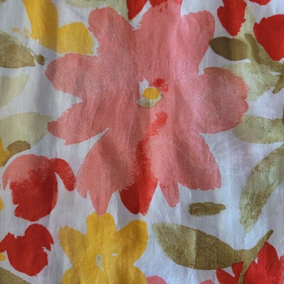 70's Handmade Boho Cottagecore Bright Pink Yellow Floral Full Prairie Skirt Sz M - Picture 4 of 10